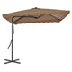 Parasol vidaxl avec poteau en acier 250x250 cm taupe