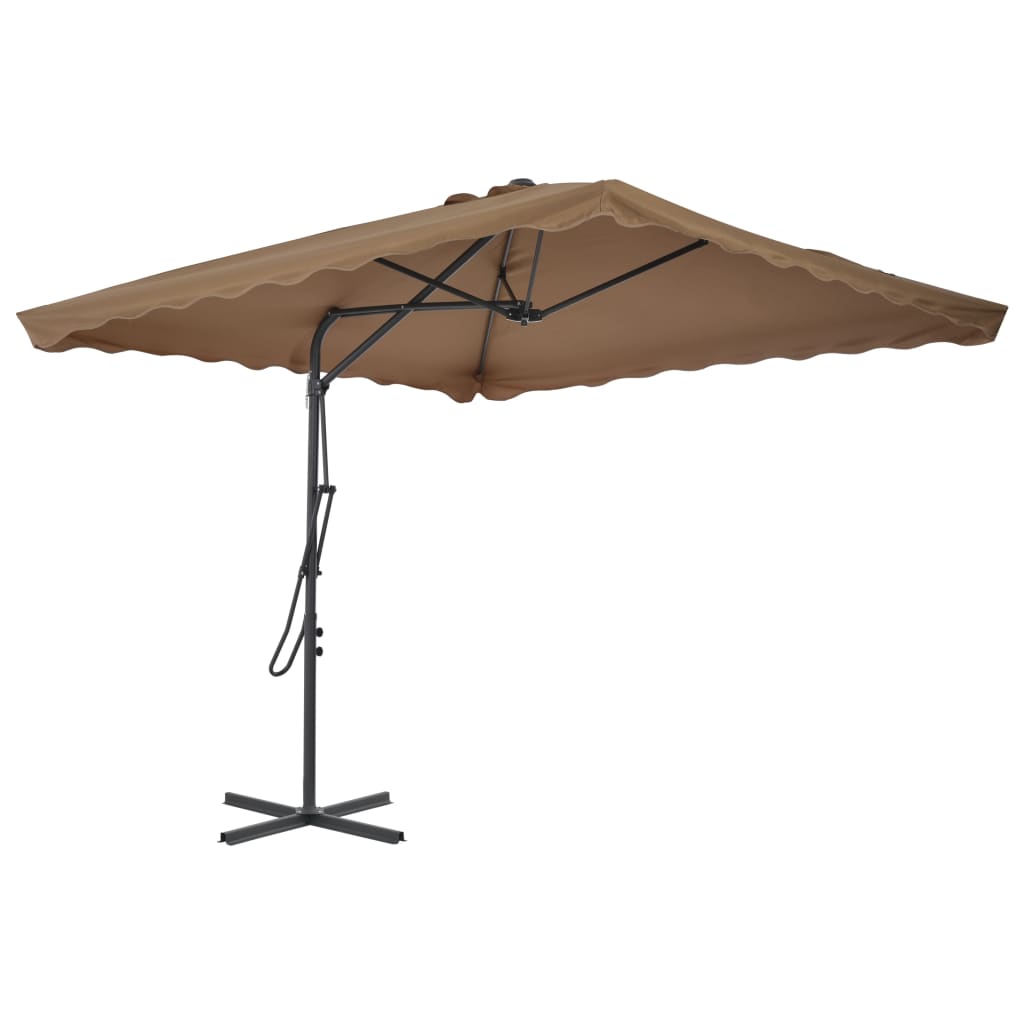 Parasol vidaxl avec poteau en acier 250x250 cm taupe