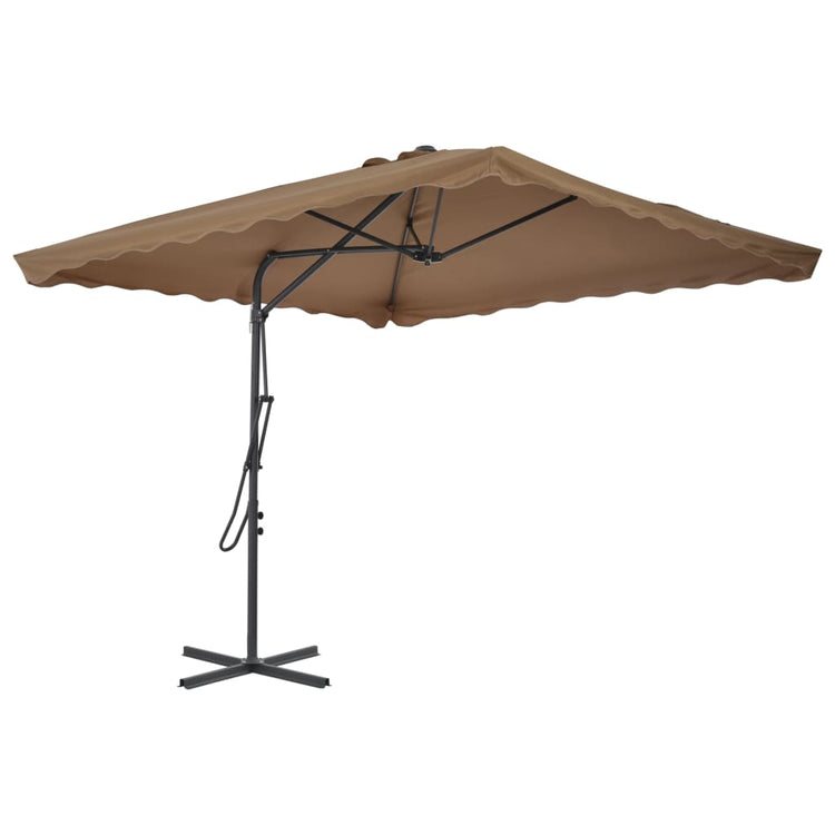 Parasol vidaxl avec poteau en acier 250x250 cm taupe