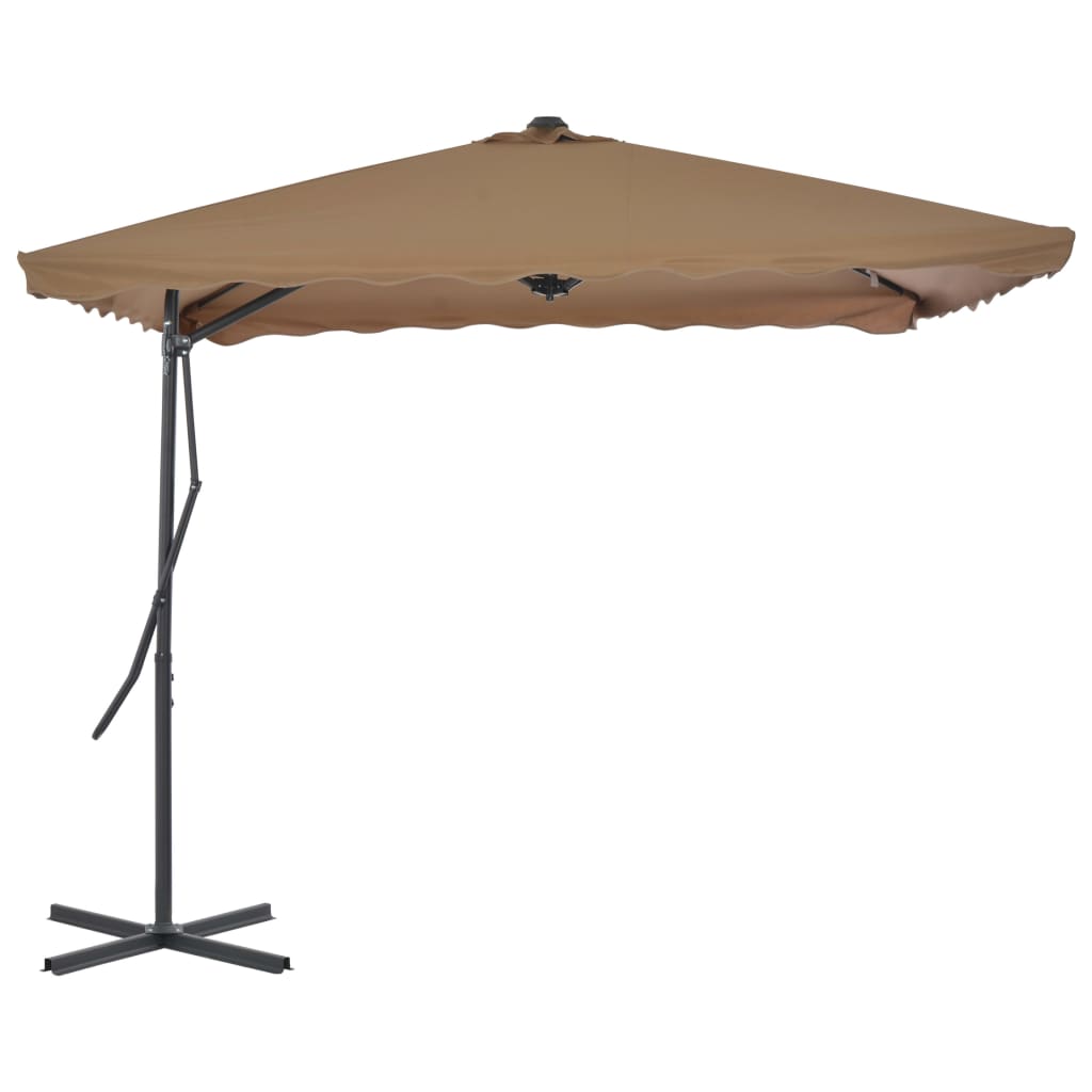 Parasol vidaxl avec poteau en acier 250x250 cm taupe