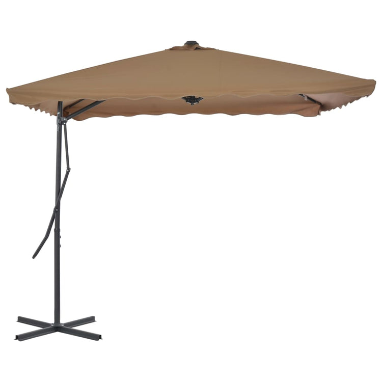 Parasol vidaxl avec poteau en acier 250x250 cm taupe