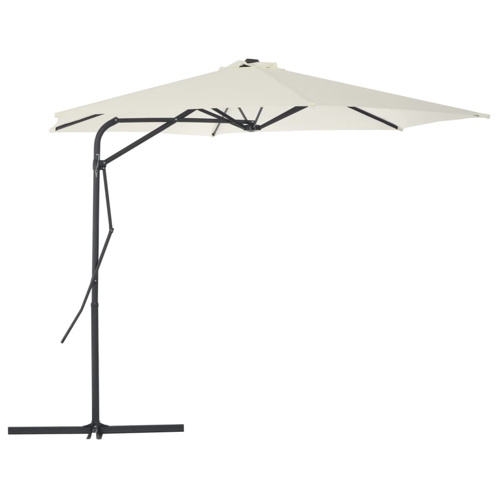 Parasol vidaxl avec poteau en acier 300 cm sable -colore