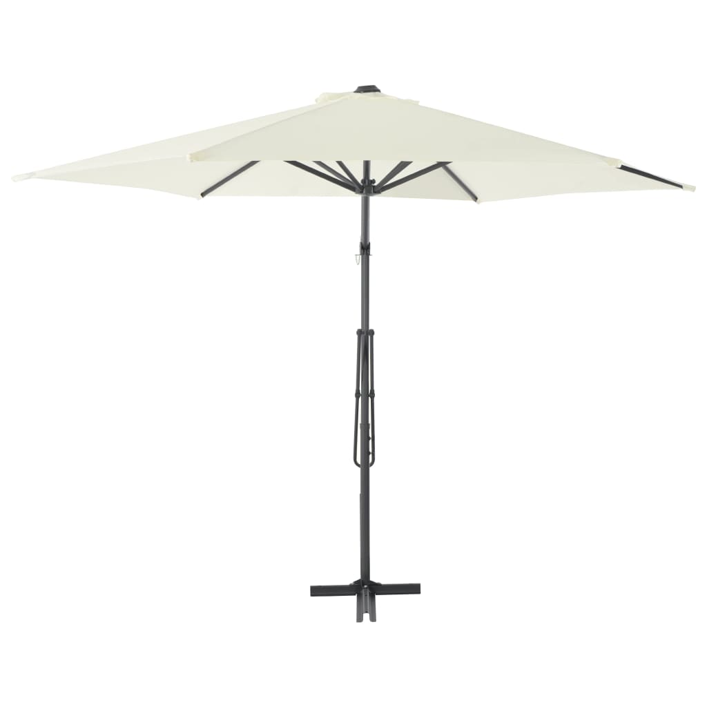 Parasol vidaxl avec poteau en acier 300 cm sable -colore