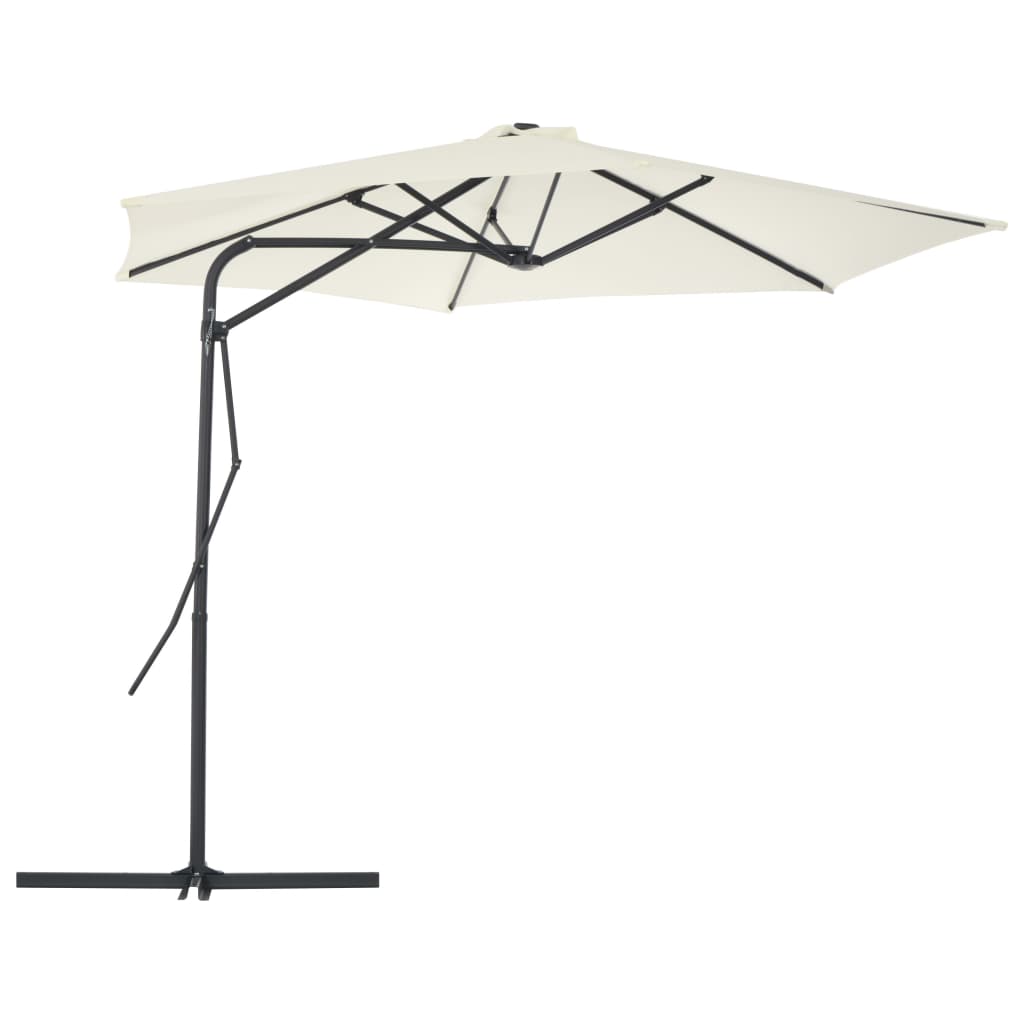 Parasol vidaxl avec poteau en acier 300 cm sable -colore