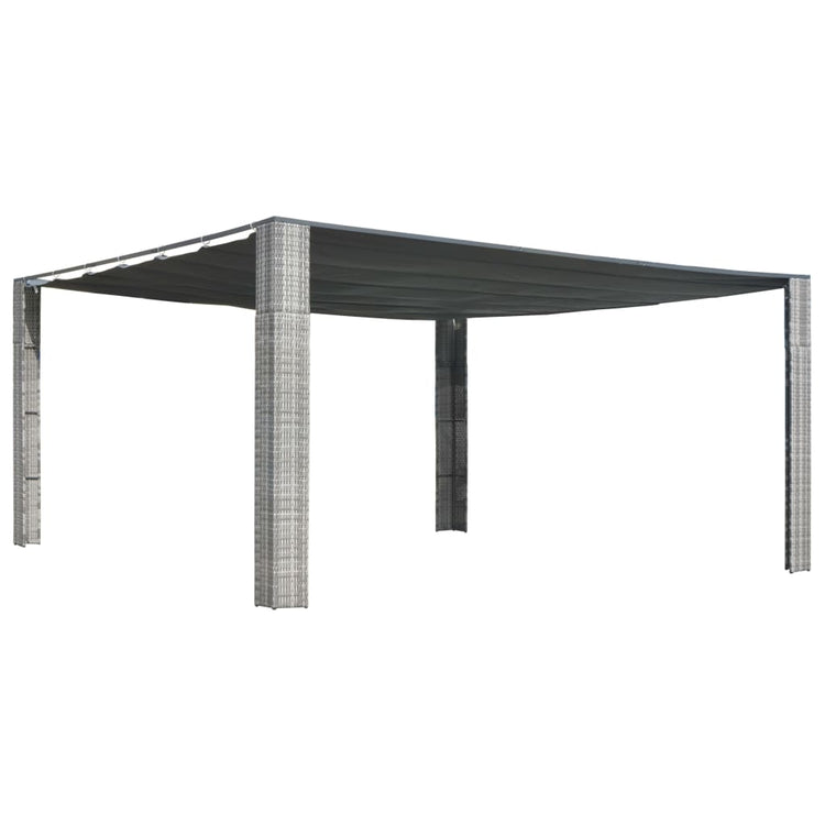 Arbor vidaxl avec toit coulissant 400x400x200 cm anthracite gris rattan