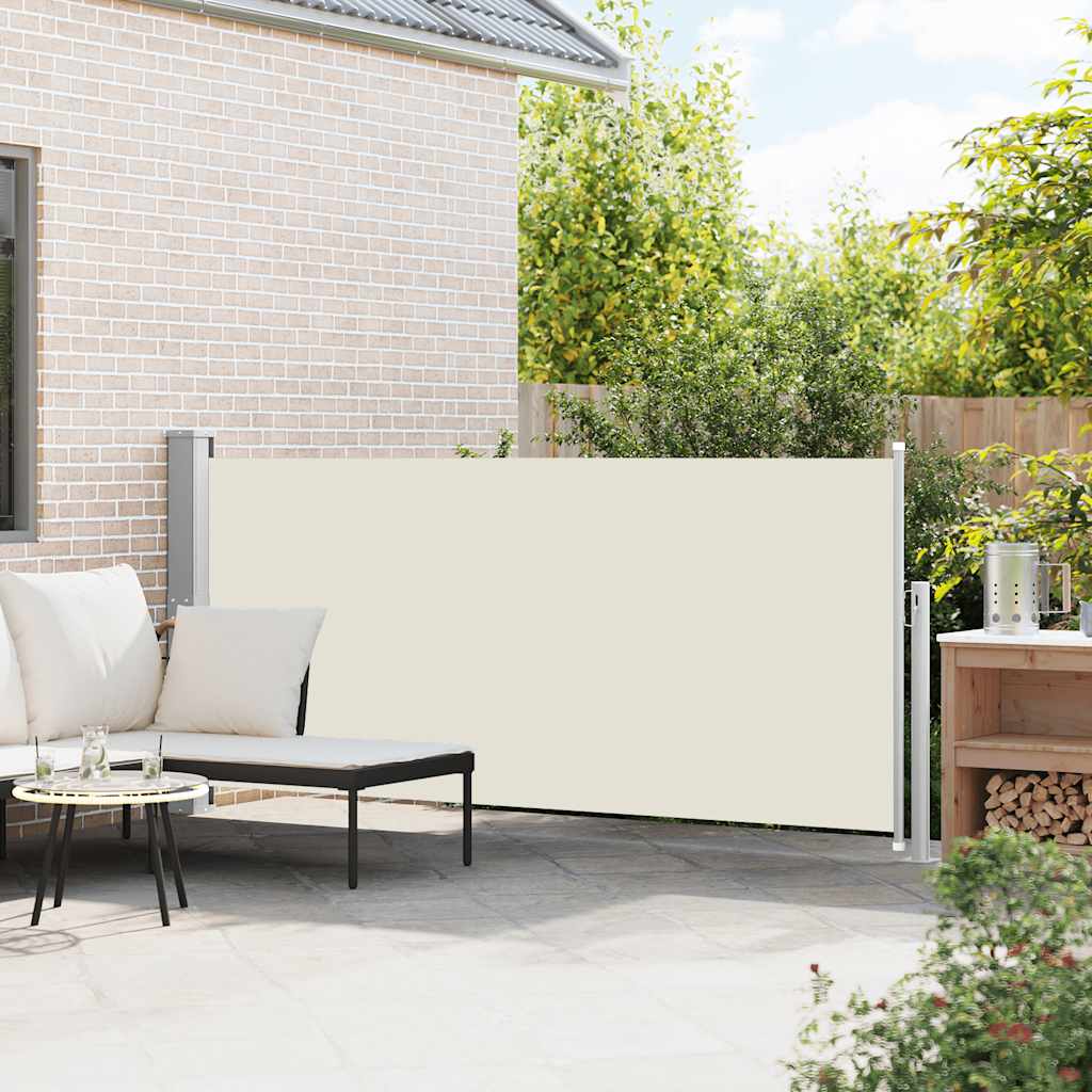 En pare-brise Vidaxl extensible 140x300 cm Crème -colored