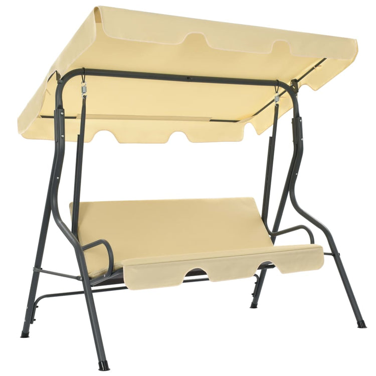 Vidaxl Swing Bench 170x110x153 cm crème blanche
