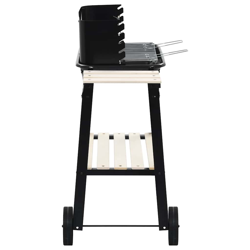 vidaxl Barbecue au charbon de bois sur pied avec roulettes