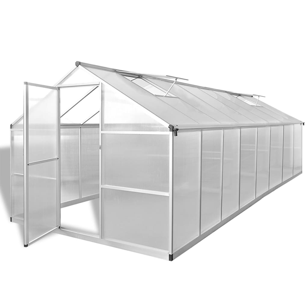 Vidaxl tuinkas 23,44 m³ 481x250x195 cm aluminium