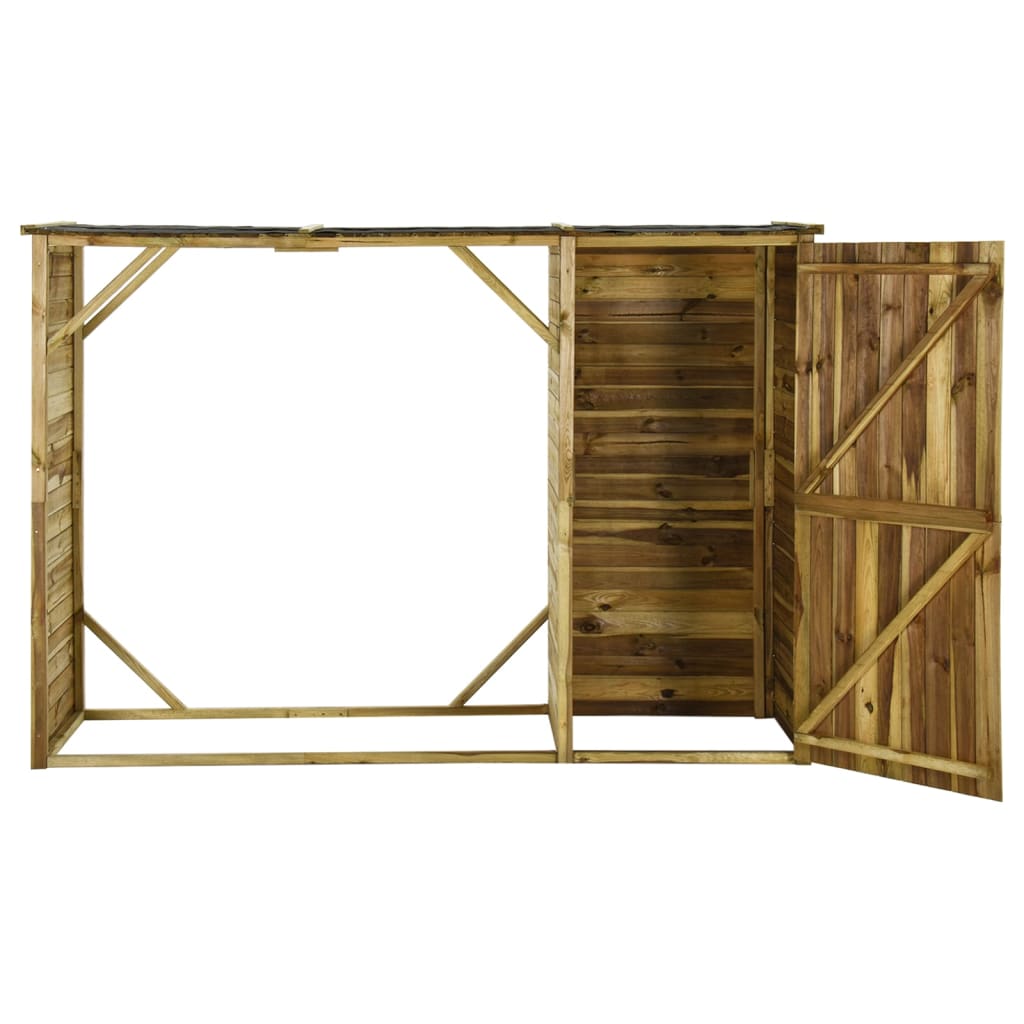 Vidaxl hangar de jardin 253x80x170 cm en bois de pin