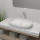 Vidaxl Washingin de salle de bain avec mélange Tap en céramique ovale blanc