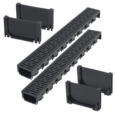 Gouttières de drainage vidaxl 2 m plastique