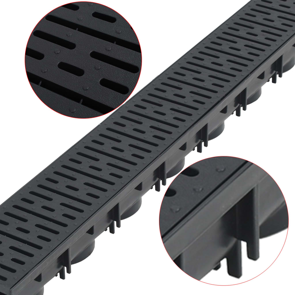Gouttières de drainage vidaxl 2 m plastique