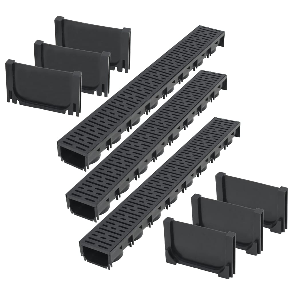 Gouttières de drainage vidaxl 3 m plastique