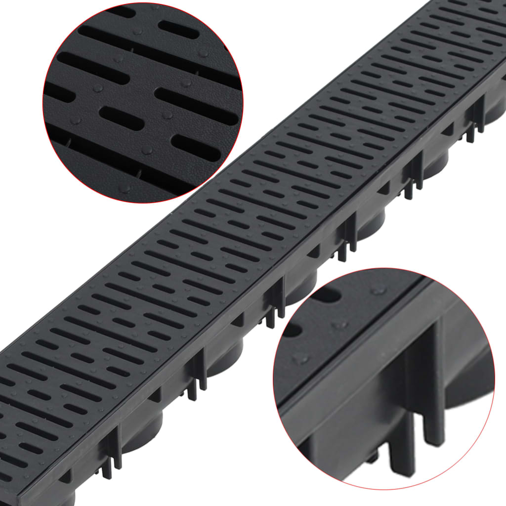 Gouttières de drainage vidaxl 3 m plastique