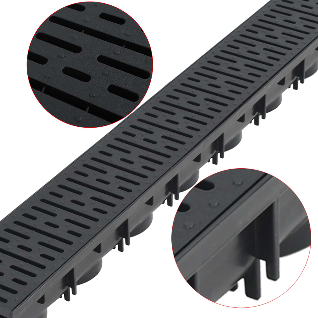 Gouttières de drainage vidaxl 4 m plastique