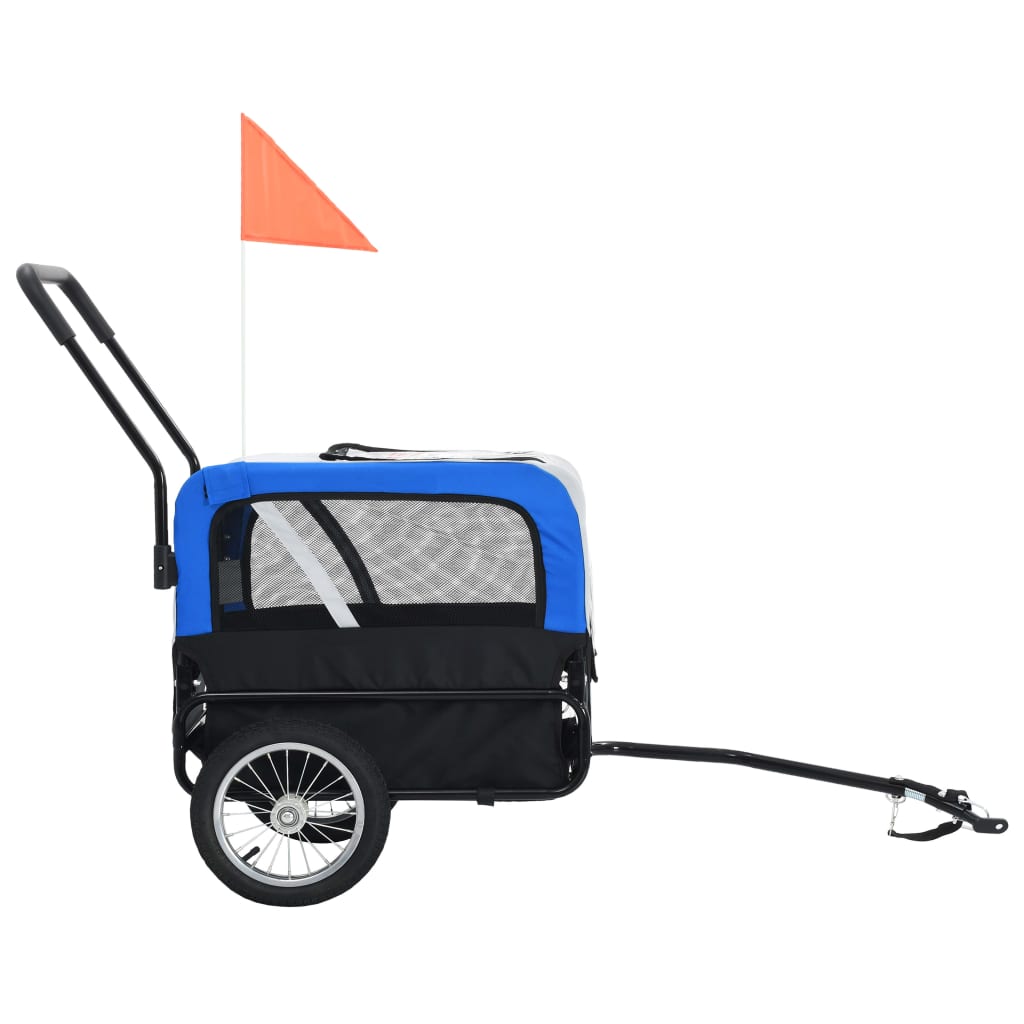 Vidaxl Bicycle Trailer et Pram 2-en-1 Gris et bleu