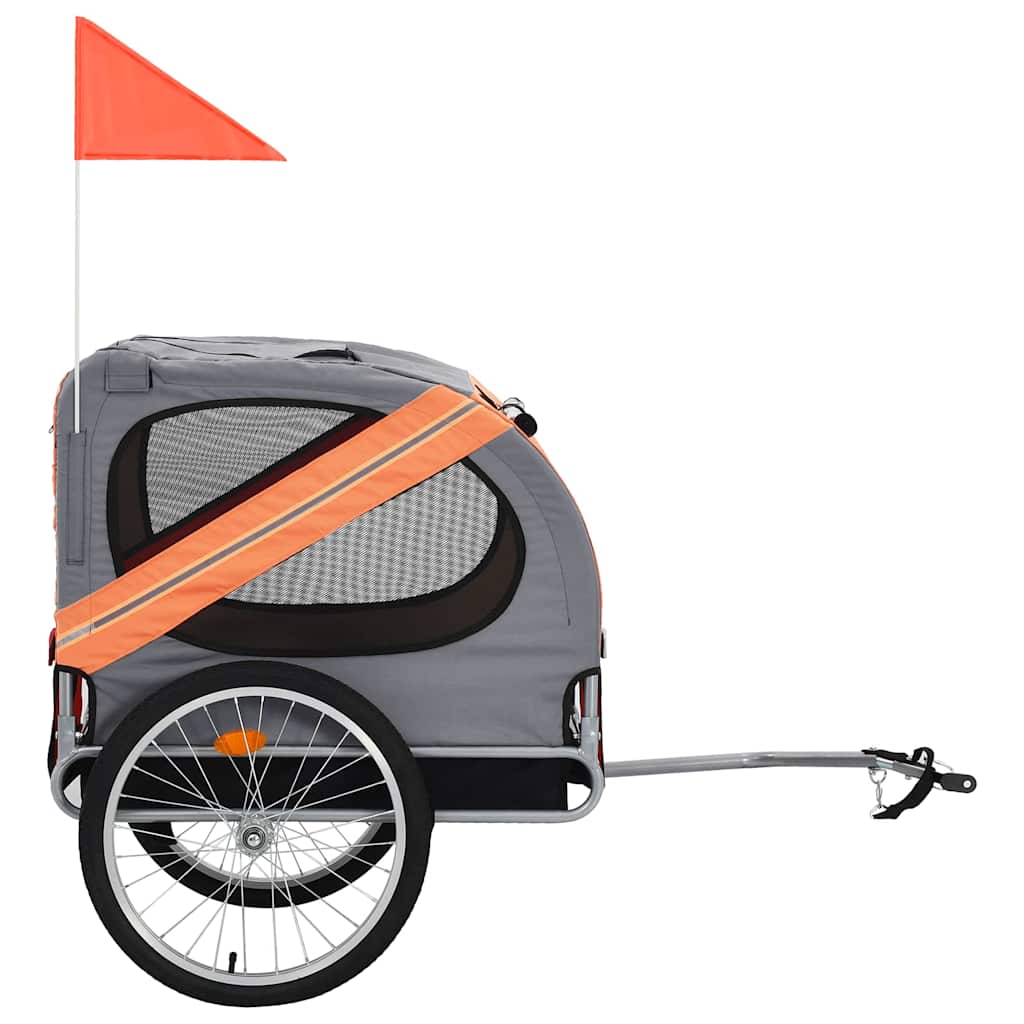 Vidaxl chien de vélo de vélo orange et gris