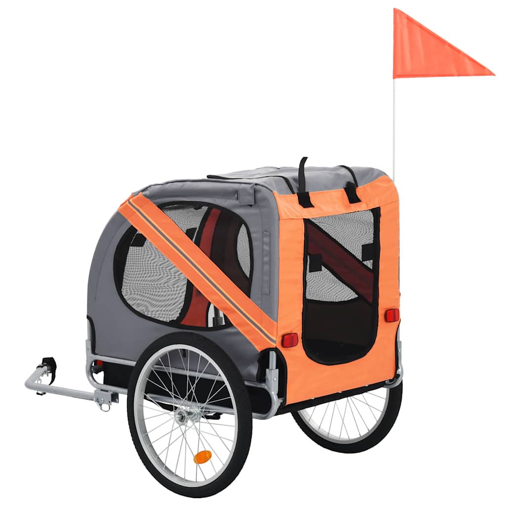 Vidaxl chien de vélo de vélo orange et gris