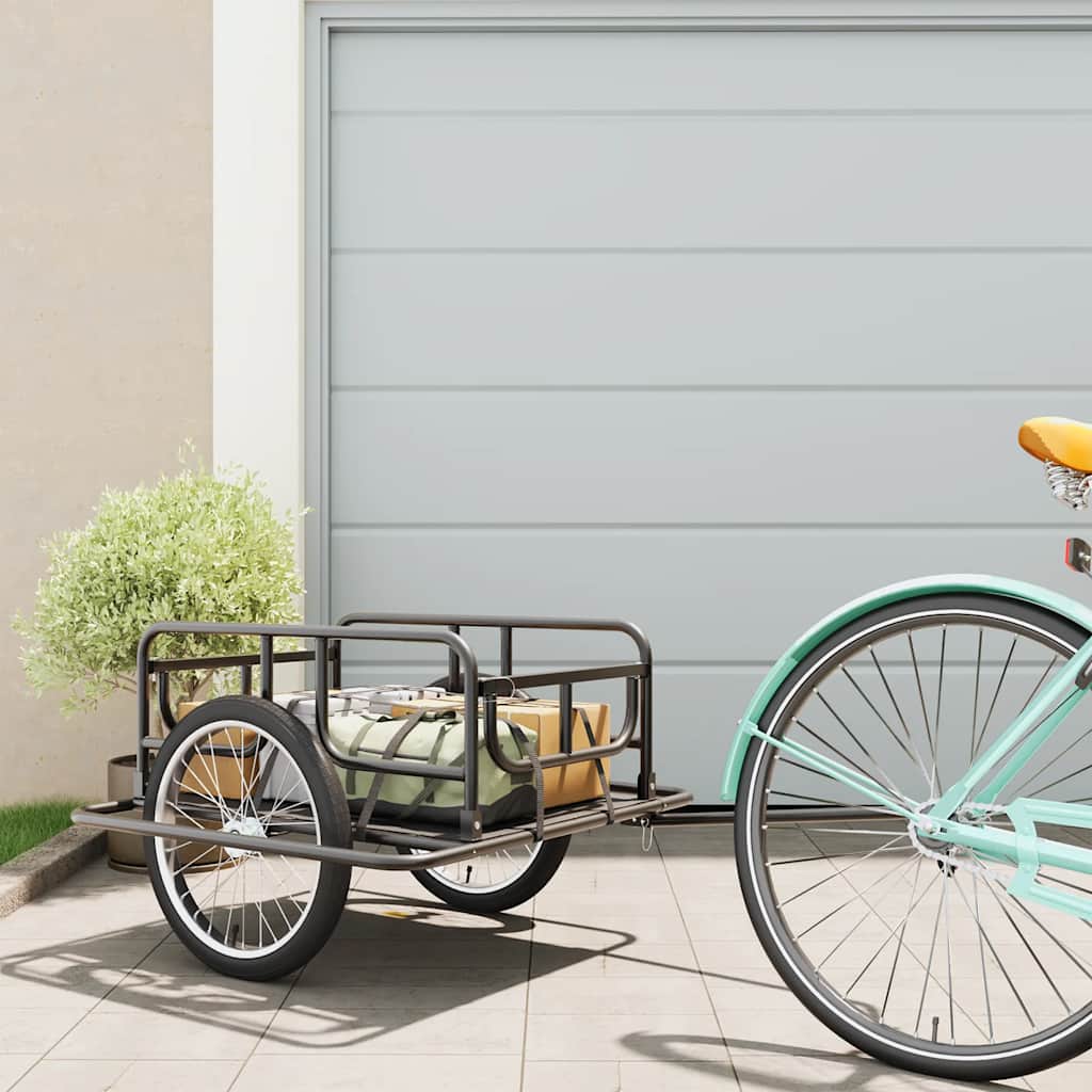Vidaxl Bicycle Trailer 130x73x48,5 cm en acier noir