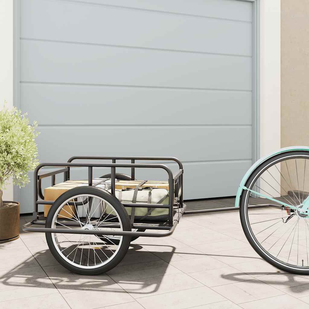 Vidaxl Bicycle Trailer 130x73x48,5 cm en acier noir