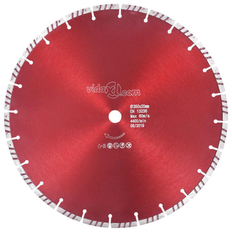 Blade de scie à diamant Vidaxl avec acier turbo 350 mm