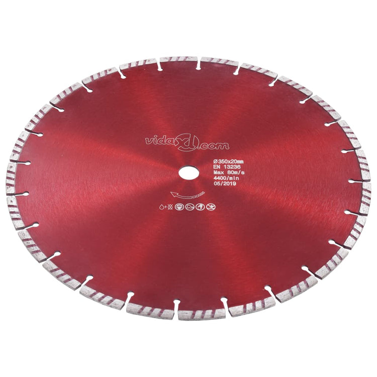 Blade de scie à diamant Vidaxl avec acier turbo 350 mm