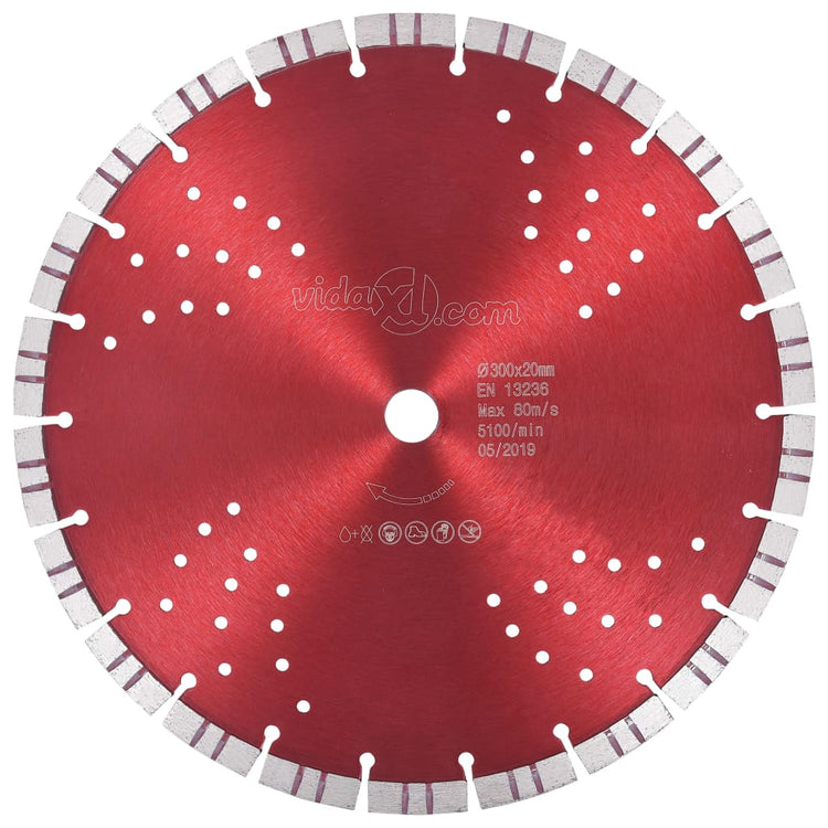 Blade de scie à diamant Vidaxl avec turbo et trous 300 mm en acier