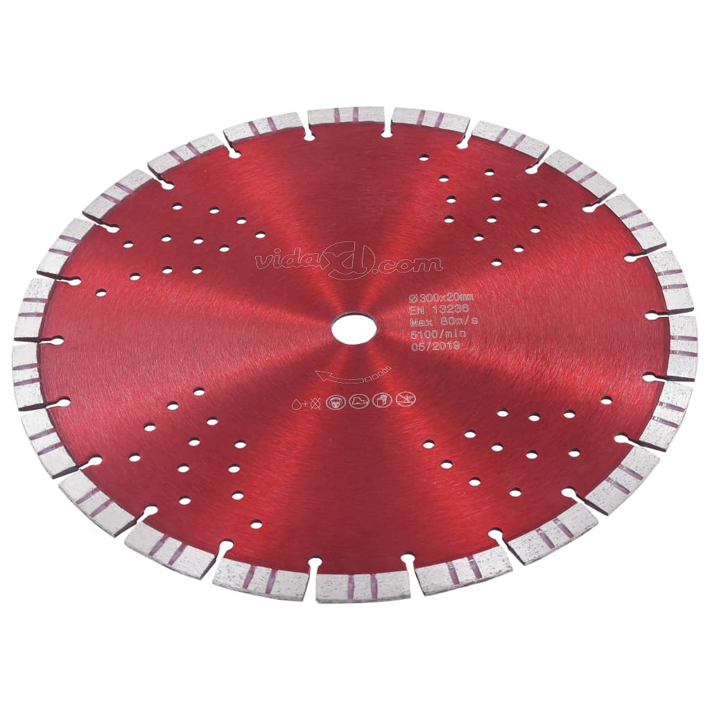 Blade de scie à diamant Vidaxl avec turbo et trous 300 mm en acier