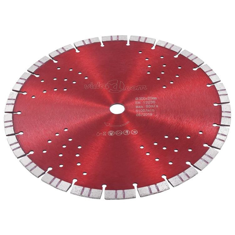 Blade de scie à diamant Vidaxl avec turbo et trous 300 mm en acier