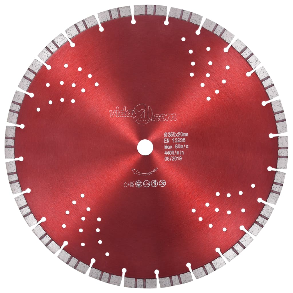 Blade de scie à diamant Vidaxl avec turbo et trous 350 mm en acier