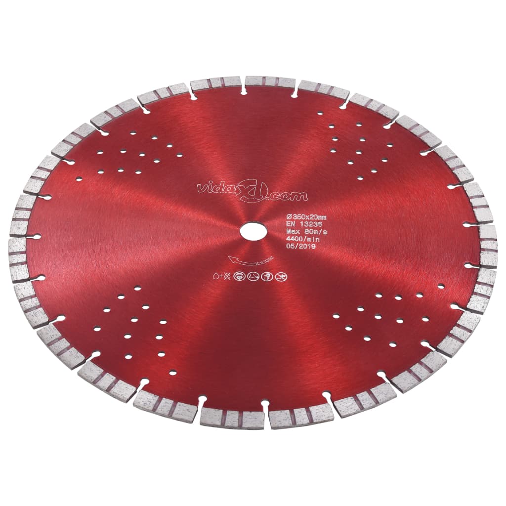 Blade de scie à diamant Vidaxl avec turbo et trous 350 mm en acier