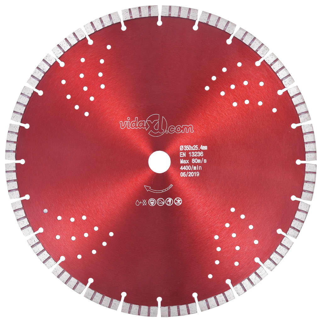 Blade de scie à diamant Vidaxl avec turbo et trous 350 mm en acier