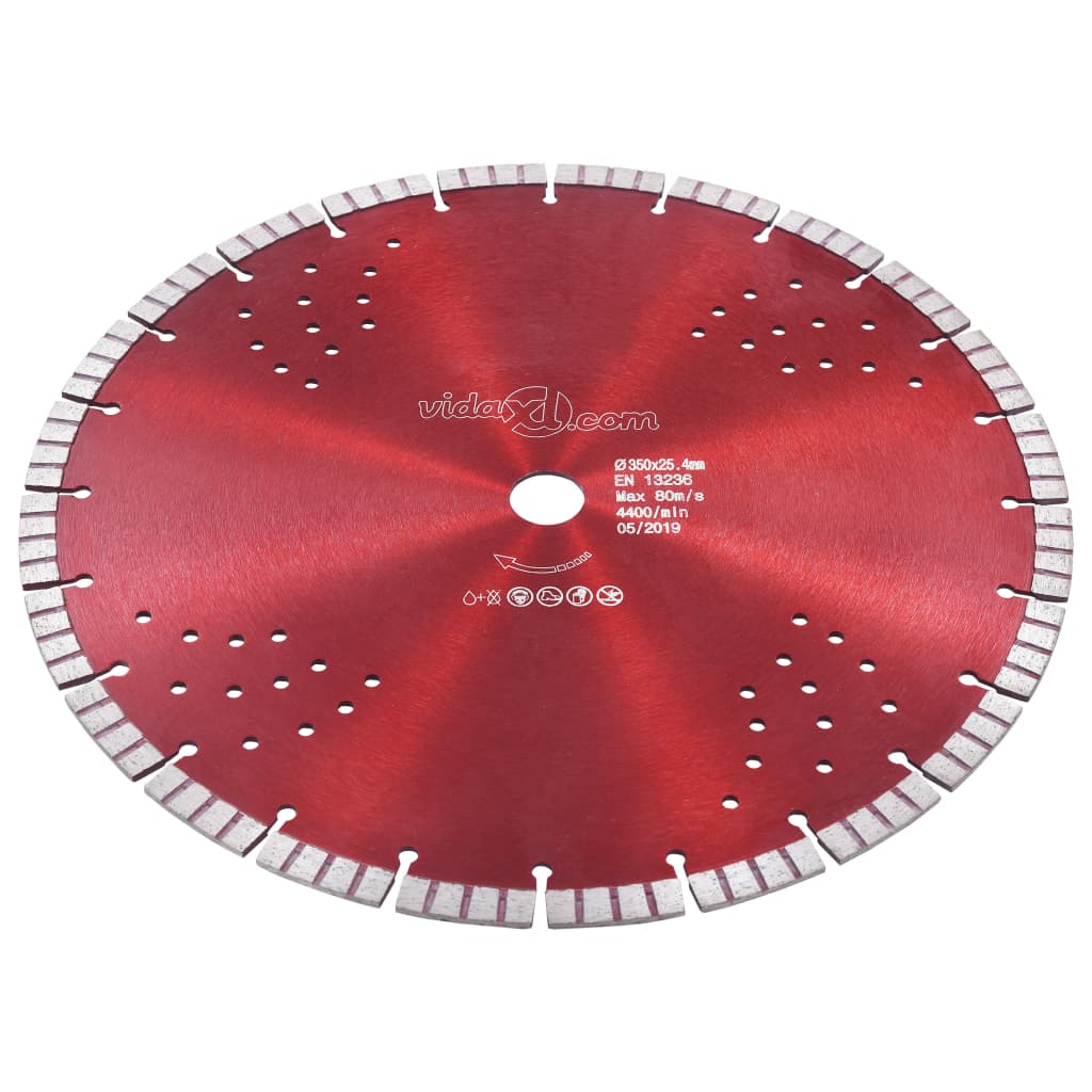 Blade de scie à diamant Vidaxl avec turbo et trous 350 mm en acier