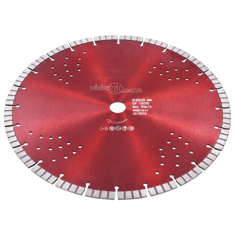 Blade de scie à diamant Vidaxl avec turbo et trous 350 mm en acier