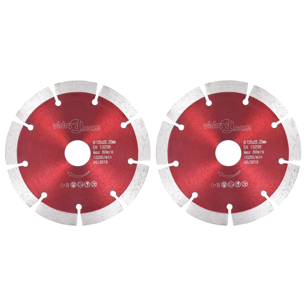 Pares de scie à diamant Vidaxl 2 pcs 125 mm en acier