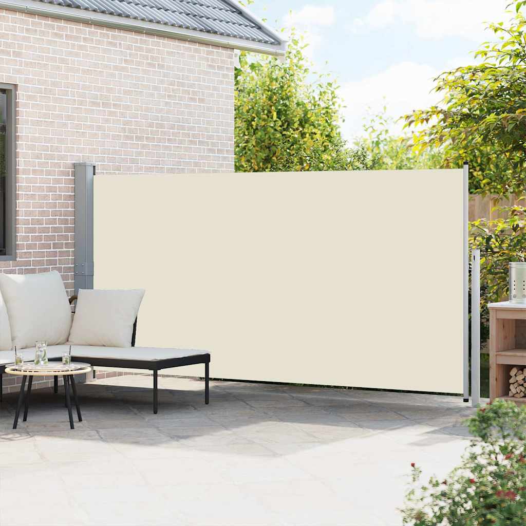 Pare-brise Vidaxl extensible 160x500 cm crème