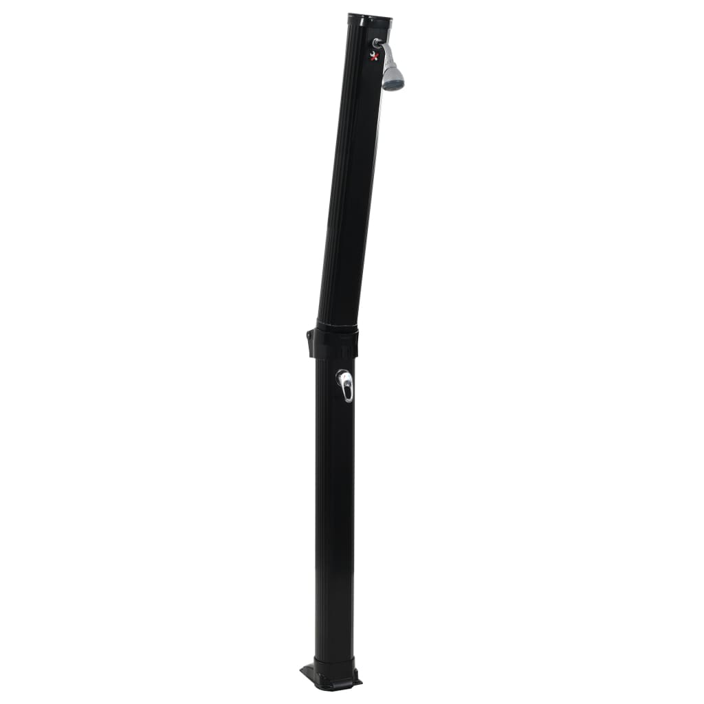 Vidaxl Solardouche pliable 23 L 214 cm noir