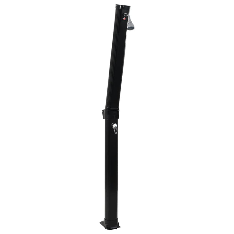 Vidaxl Solardouche pliable 23 L 214 cm noir