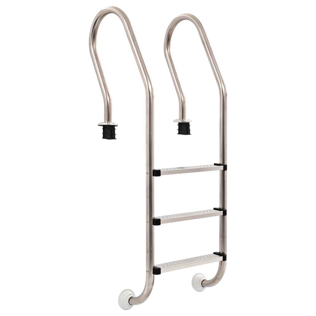 Échelle de piscine Vidaxl avec 3 sports en acier inoxydable de 120 cm 304