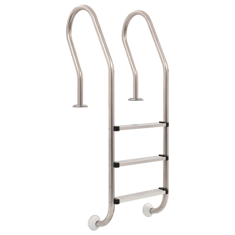 Échelle de piscine Vidaxl avec 3 sports en acier inoxydable de 120 cm 304