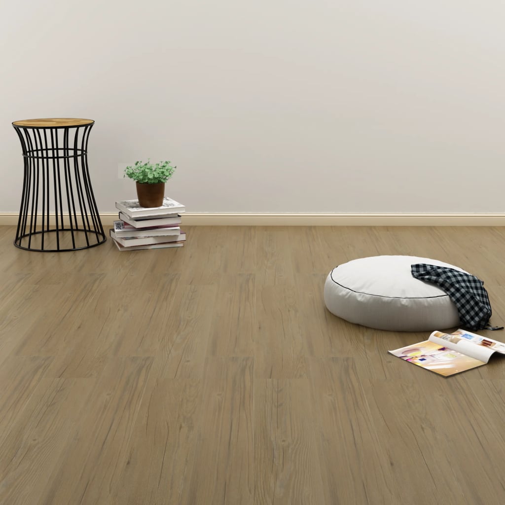 Vidaxl Floorboards auto-adhésif 4,46 m² 3 mm PVC Natural Brown