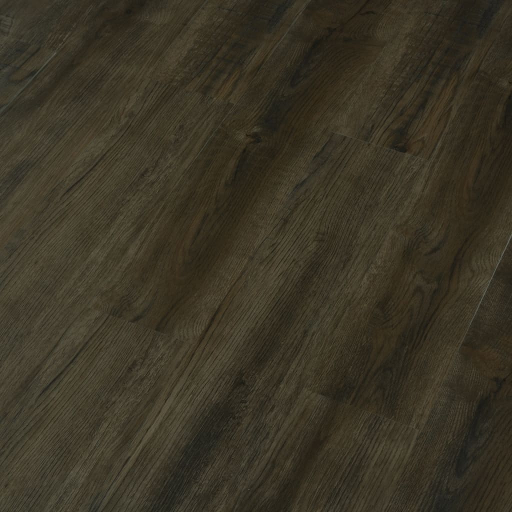 Planchers de plancher vidaxl auto-adhésif 4,46 m² 3 mm en PVC brun foncé