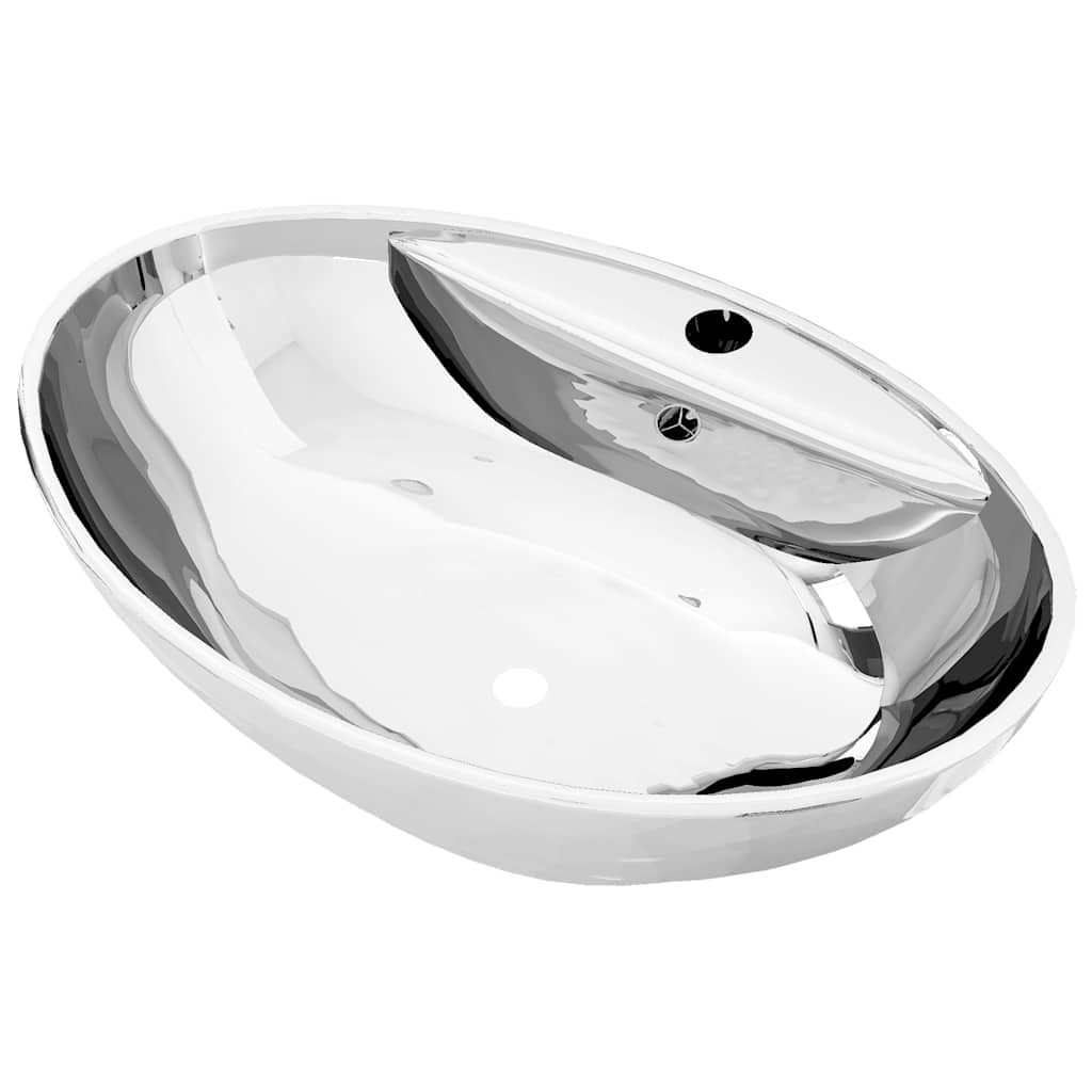 Vidaxl Washingin avec atterrissage 58,5x39x21 cm en céramique argent couleur