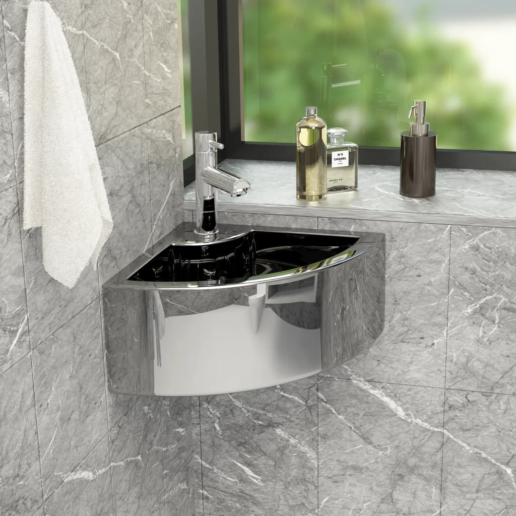 Vidaxl Washingin avec atterrissage 45x32x12,5 cm en céramique argent couleur