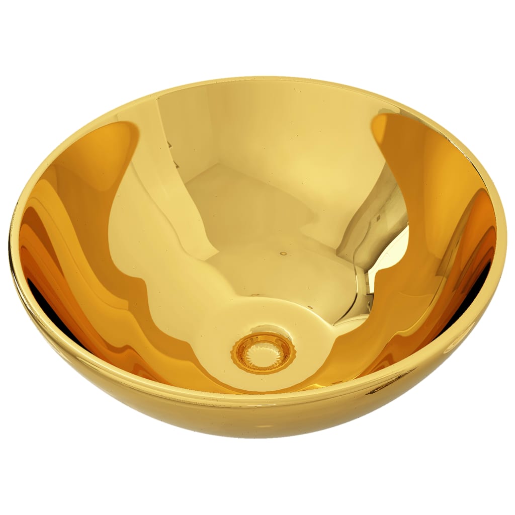 Vidaxl Washbasin 32.5x14 cm en céramique or de couleur