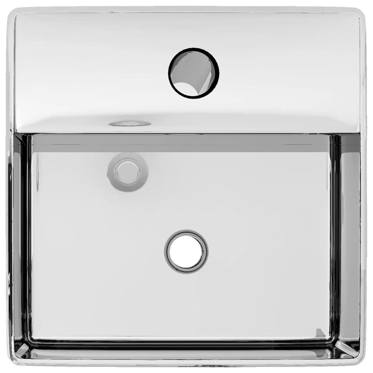 Vidaxl Washingin avec trou de grue 38x30x11,5 cm en céramique argent couleur