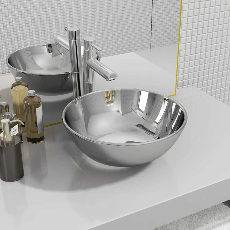 Vidaxl Washbasin 28x10 cm en céramique argenté couleur