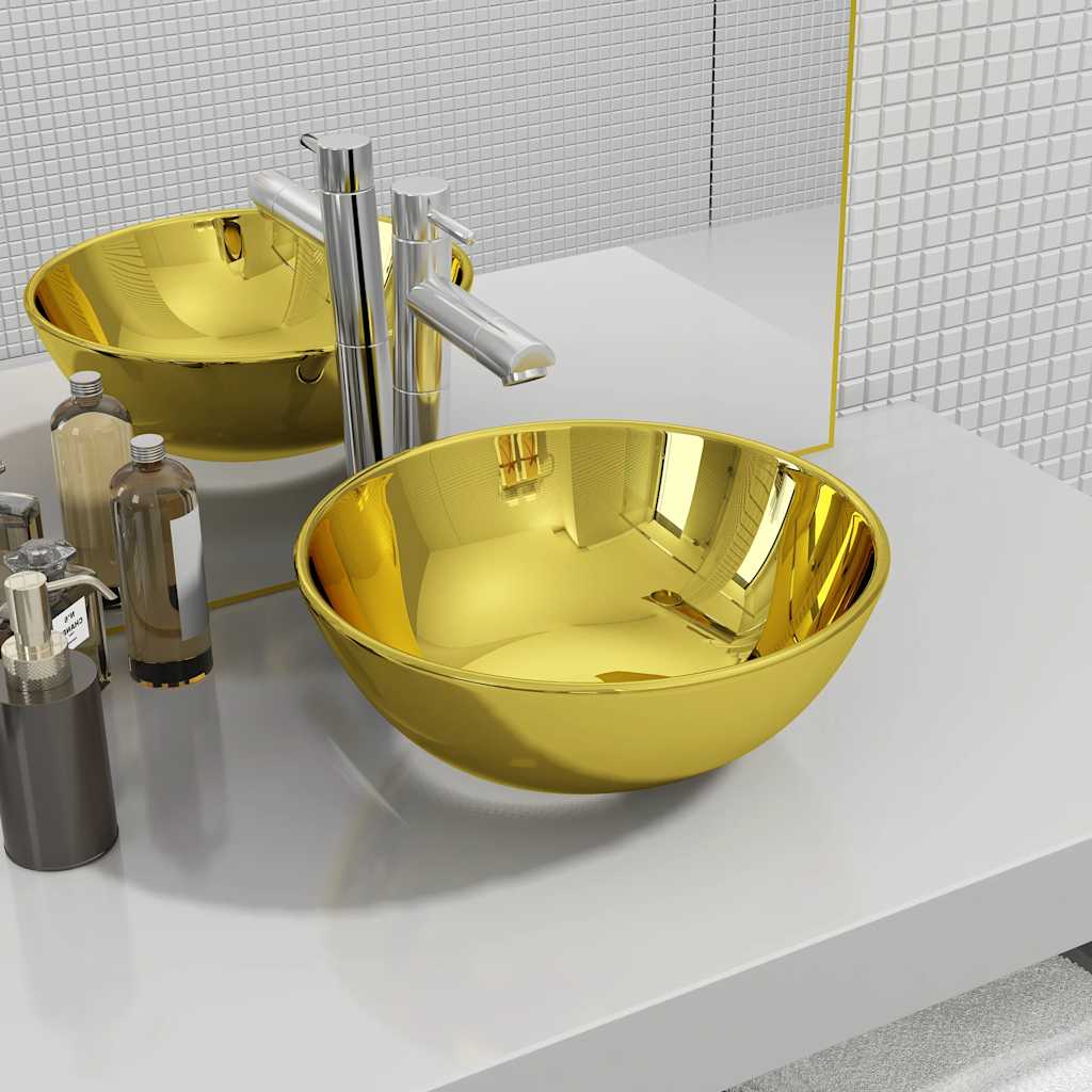 Vidaxl Washbasin 28x10 cm en céramique or de couleur