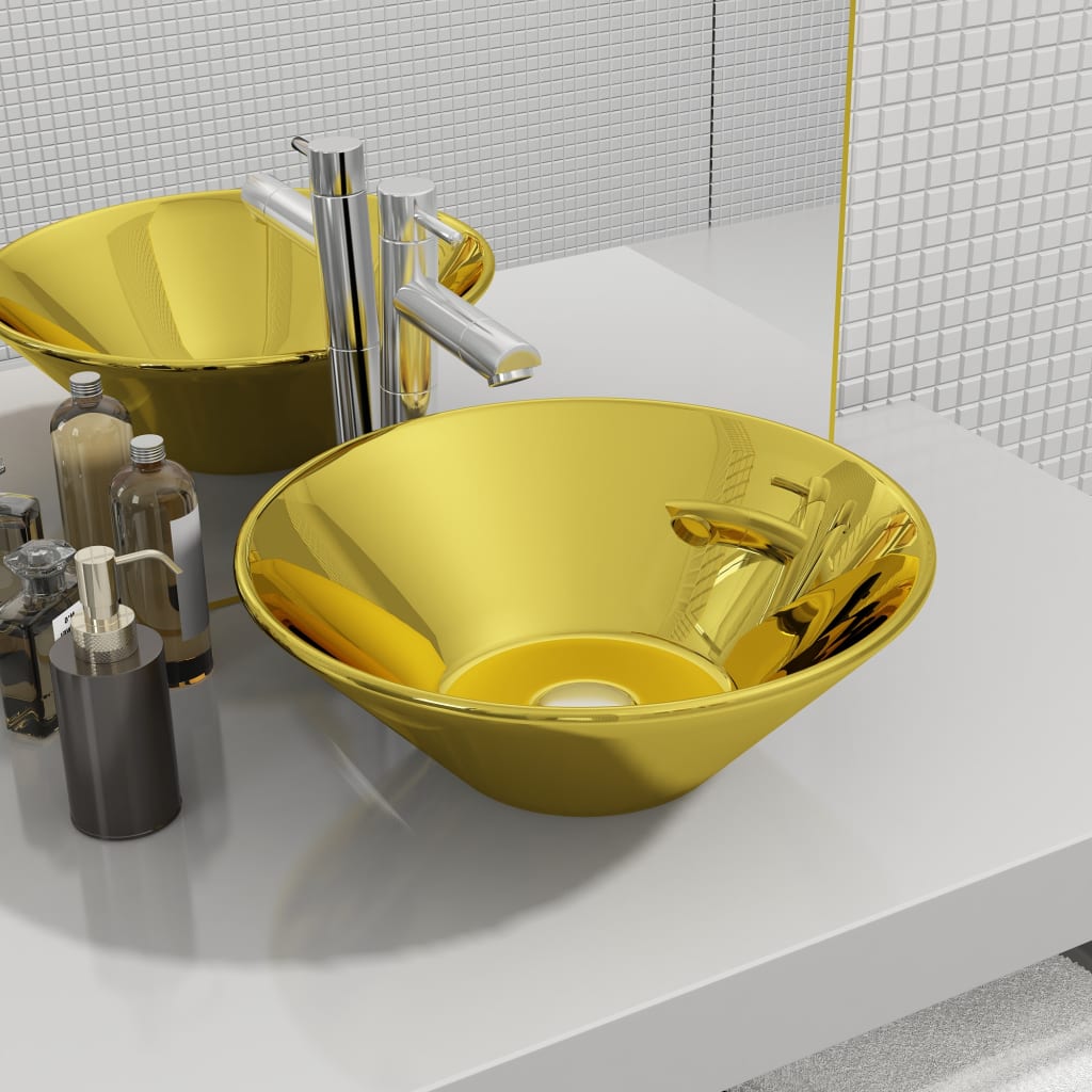 Vidaxl Washbasin 42x14 cm Céramique or de couleur